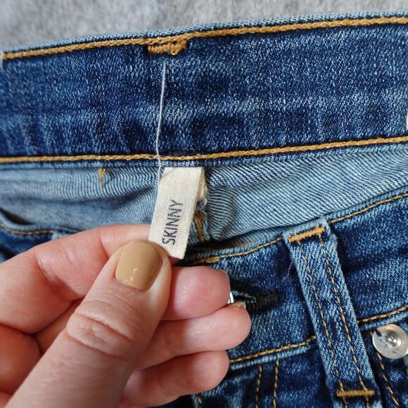 Rag and Bone Jeans Womens 24 Skinny La Paz Distressed Denim Medium Wash Raw Hem - Picture 6 of 12